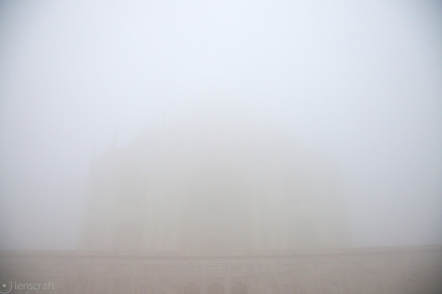 the taj in the fog / agra, india