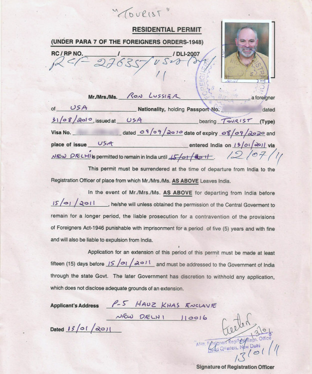 completed indian residential permit / delhi, india